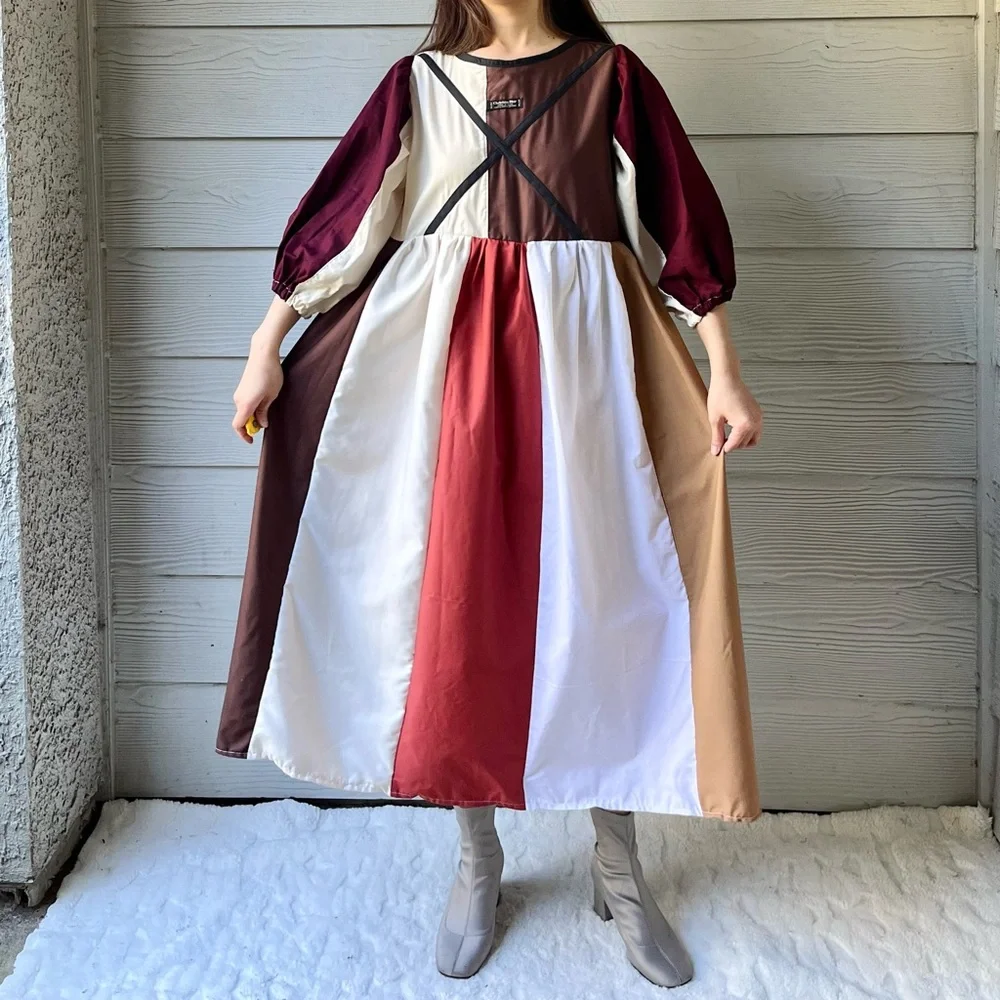 Handmade Upcycled Vintage Christian Dior Puff Sleeve Quilted Dress SKU 10171 - Picture 11 of 16